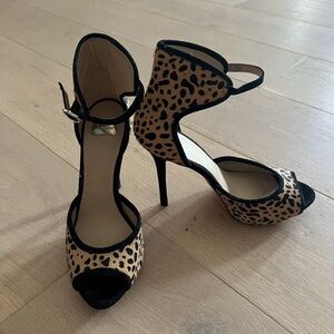 Marciano Black and Tan Leopard Heels